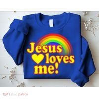 Jesus Loves Me Cool Rainbow Sweatshirt thumb 2