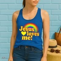 Jesus Loves Me Cool Rainbow Women's Tank Top thumb 2