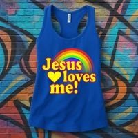 Jesus Loves Me Cool Rainbow Women's Tank Top thumb 3