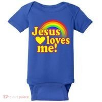 Jesus Loves Me Cool Rainbow Baby Bodysuit thumb 0