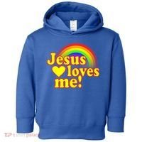 Jesus Loves Me Cool Rainbow Toddler Hoodie thumb 0