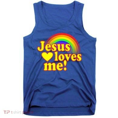 Jesus Loves Me Cool Rainbow Tank Top