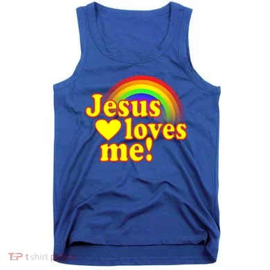 Jesus Loves Me Cool Rainbow Tank Top