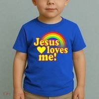 Jesus Loves Me Cool Rainbow Toddler T-Shirt thumb 2