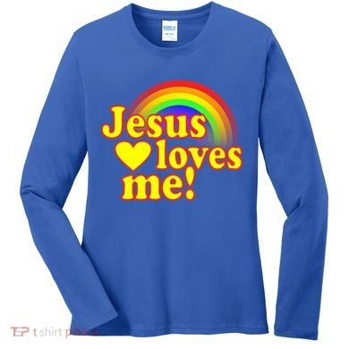 Jesus Loves Me Cool Rainbow Women's Long Sleeve Shirt