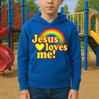 Jesus Loves Me Cool Rainbow Kids Hoodie thumb 2