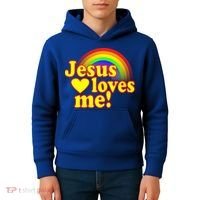 Jesus Loves Me Cool Rainbow Kids Hoodie thumb 4