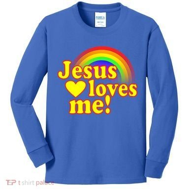Jesus Loves Me Cool Rainbow Kids Long Sleeve Shirt