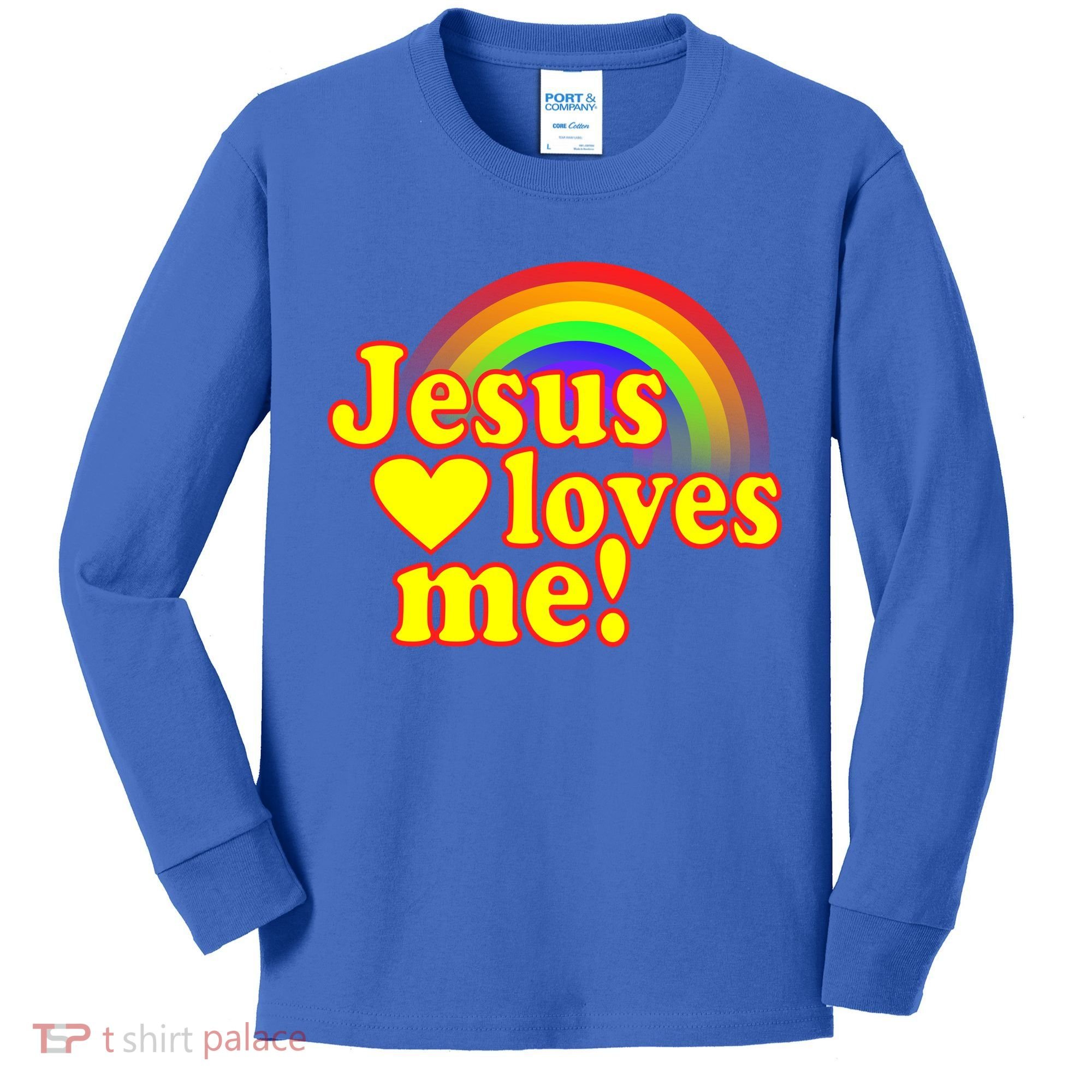 Jesus Loves Me Cool Rainbow Kids Long Sleeve Shirt