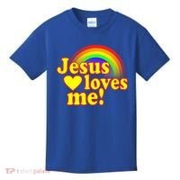 Jesus Loves Me Cool Rainbow Kids T-Shirt thumb 0