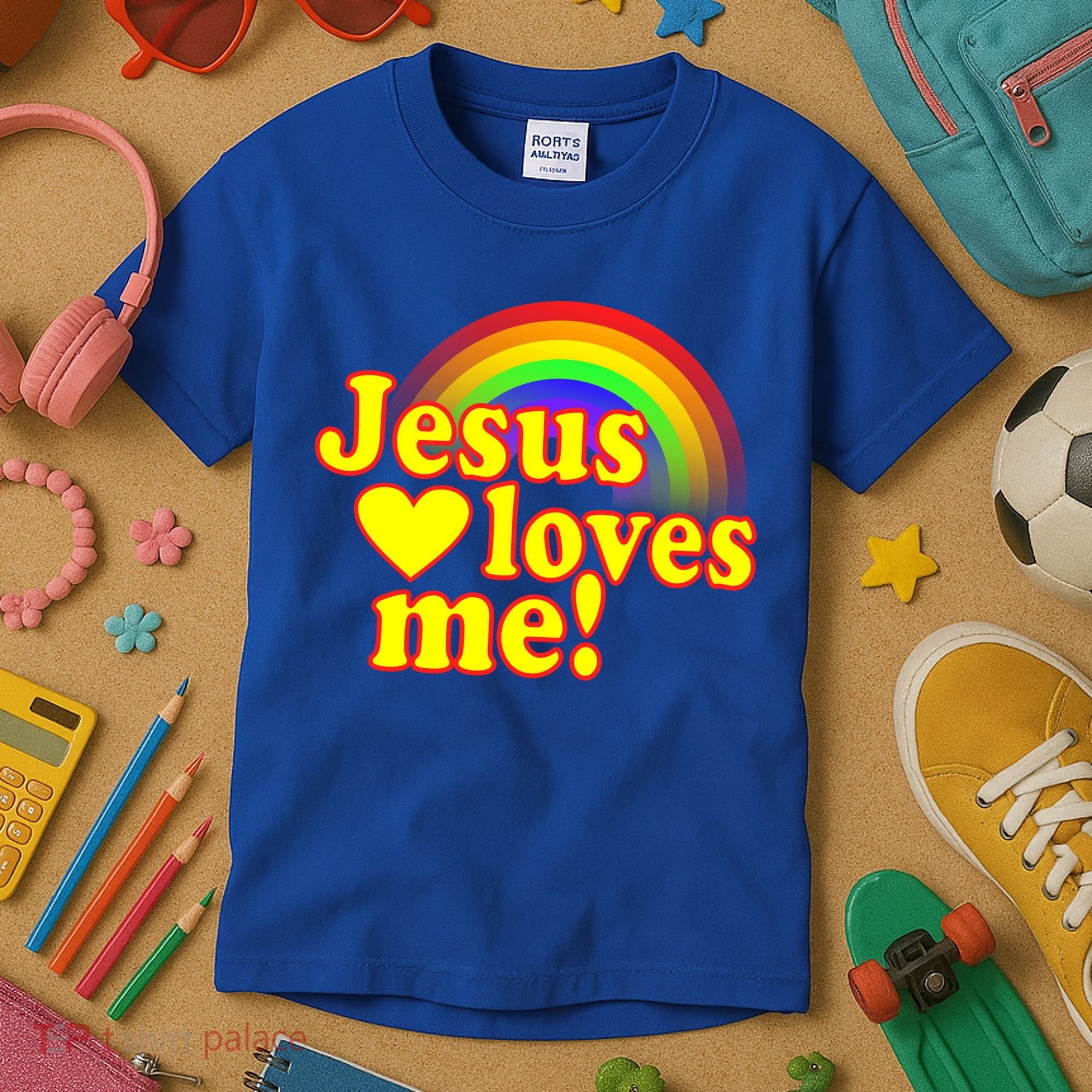 Jesus Loves Me Cool Rainbow Kids T-Shirt
