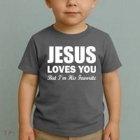 Jesus Loves You But I'm His Favorite Toddler T-Shirt thumb 2