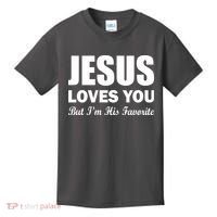 Jesus Loves You But I'm His Favorite Kids T-Shirt thumb 0