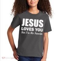 Jesus Loves You But I'm His Favorite Kids T-Shirt thumb 2