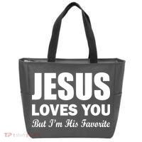 Jesus Loves You But I'm His Favorite Tote Bag thumb 0