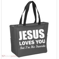 Jesus Loves You But I'm His Favorite Tote Bag thumb 2