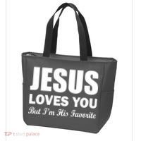 Jesus Loves You But I'm His Favorite Tote Bag thumb 3