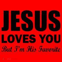 Jesus Loves You But I'm His Favorite Santa Hat thumb 1