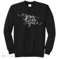 Jesus Loves You Cursive Style Sweatshirt thumb 0