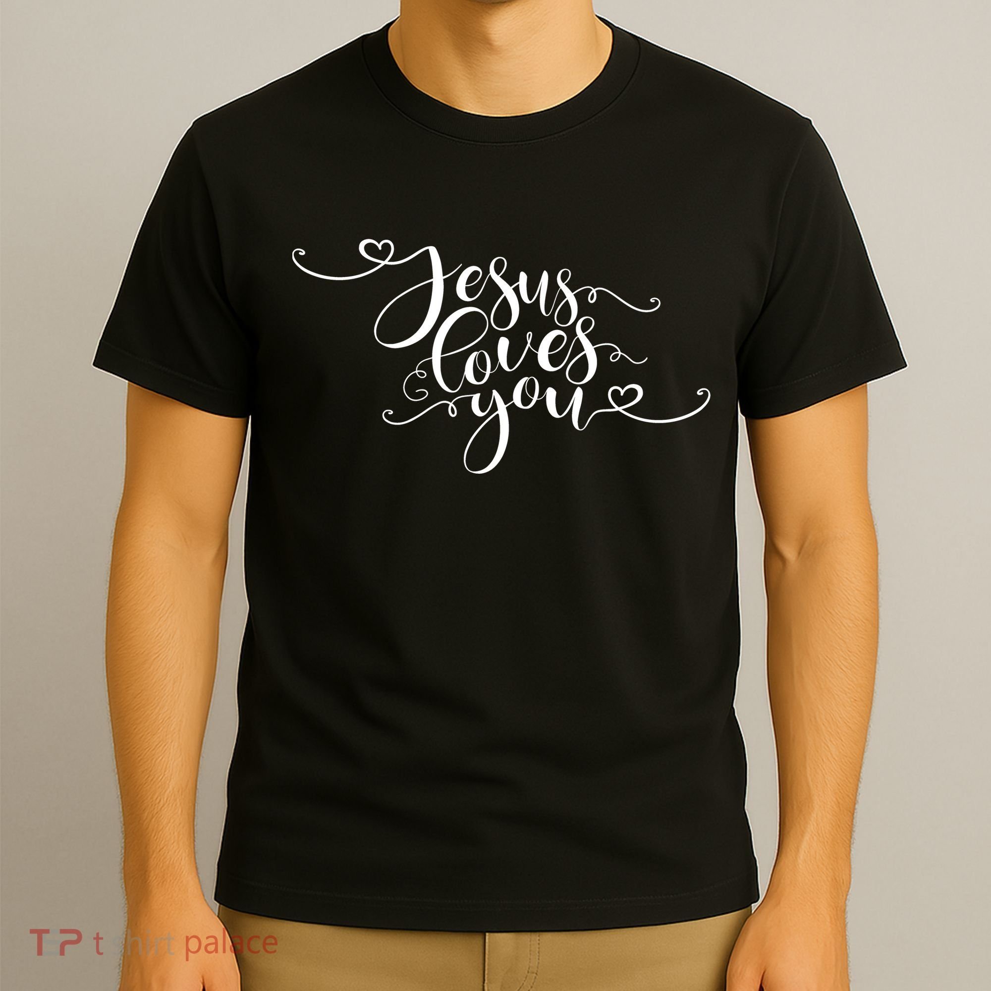 Jesus Loves You Cursive Style T-Shirt