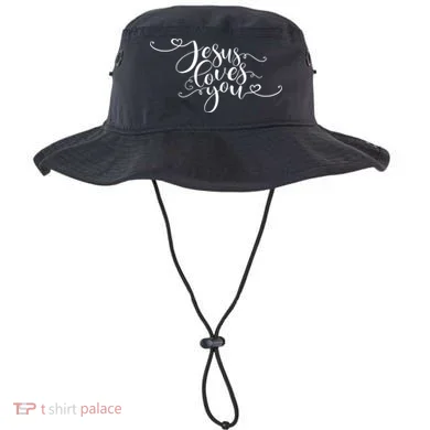 Jesus Loves You Cursive Style Bucket Hat