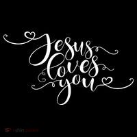 Jesus Loves You Cursive Style Bucket Hat thumb 4