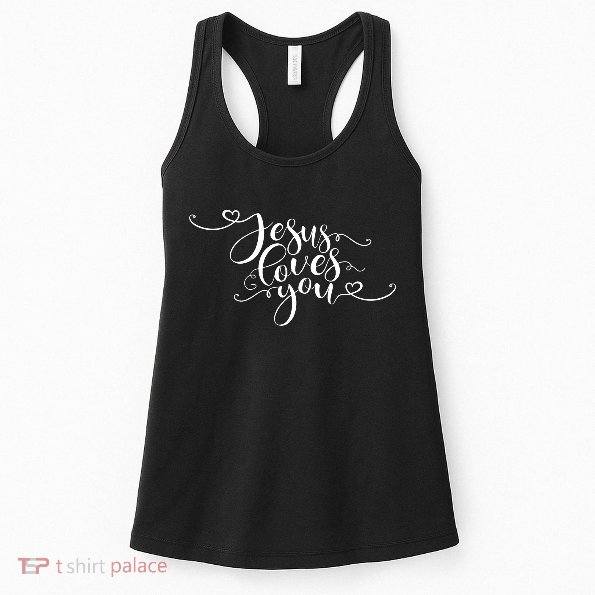 Jesus Loves You Cursive Style Women's Tank Top