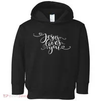 Jesus Loves You Cursive Style Toddler Hoodie thumb 0
