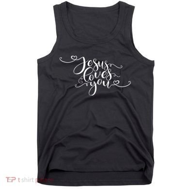 Jesus Loves You Cursive Style Tank Top