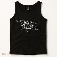 Jesus Loves You Cursive Style Tank Top thumb 2