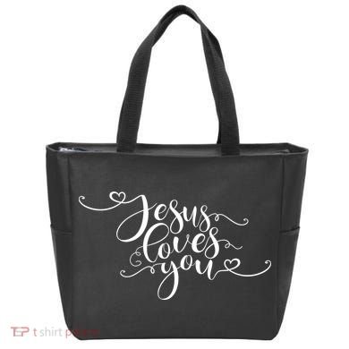 Jesus Loves You Cursive Style Tote Bag