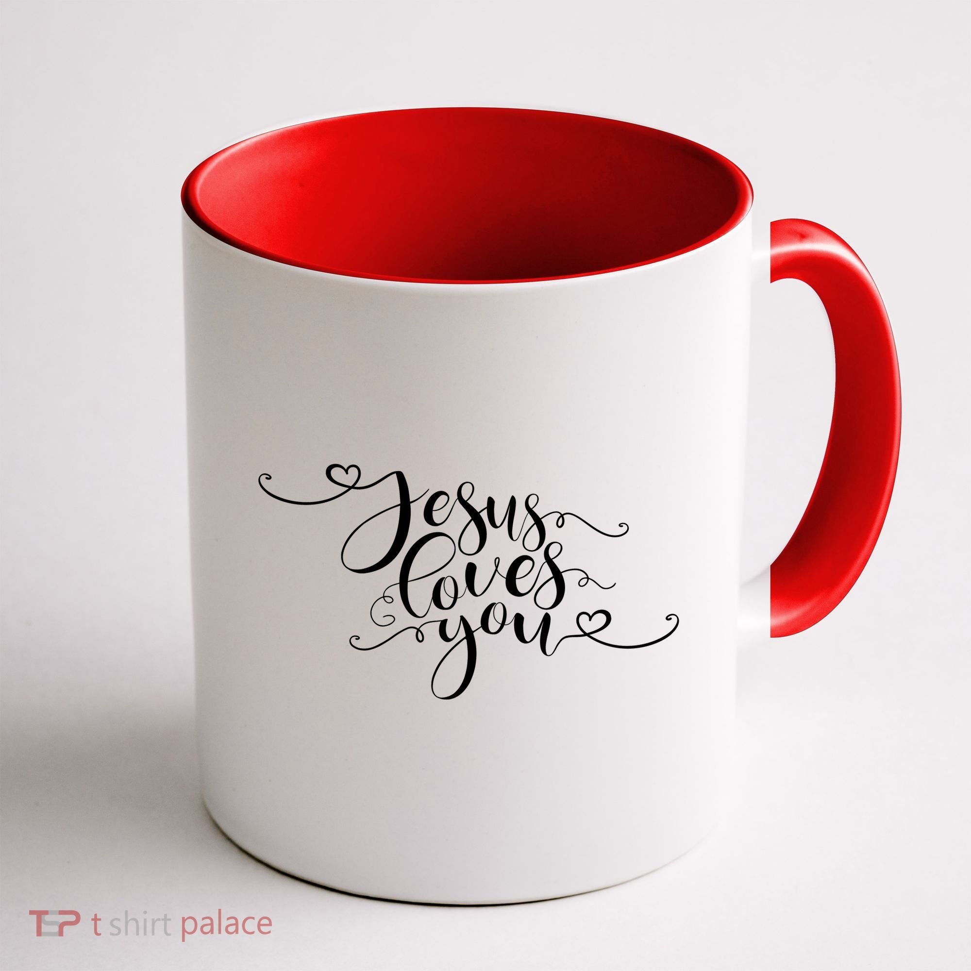 Jesus Loves You Cursive Style Coffee Mug