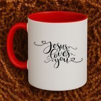 Jesus Loves You Cursive Style Coffee Mug thumb 2