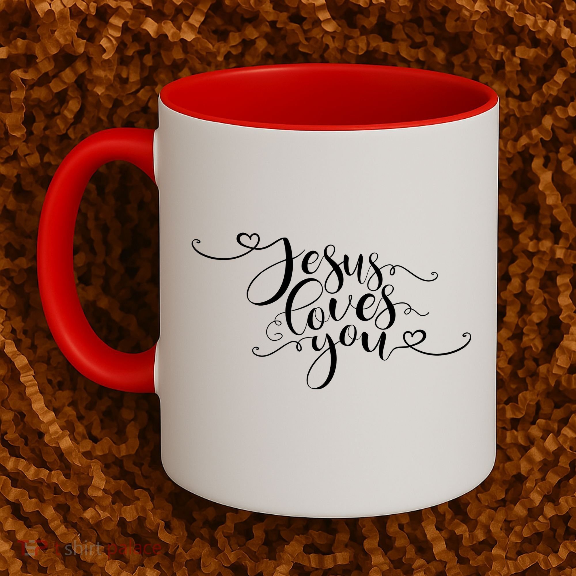 Jesus Loves You Cursive Style Coffee Mug