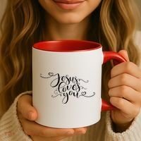 Jesus Loves You Cursive Style Coffee Mug thumb 3
