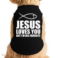 Jesus Loves You Funny Christain Doggie Tank thumb 0