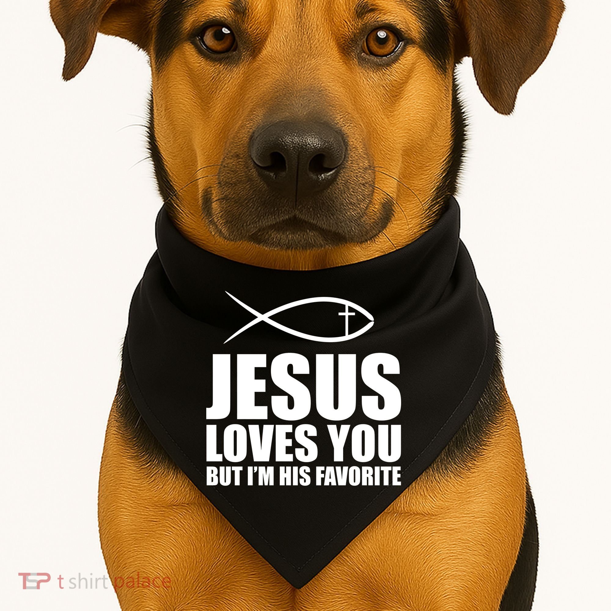 Jesus Loves You Funny Christain USA-Made Doggie Bandana