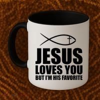 Jesus Loves You Funny Christain Coffee Mug thumb 2