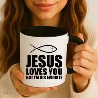Jesus Loves You Funny Christain Coffee Mug thumb 3