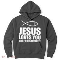 Jesus Loves You Funny Christain Hoodie thumb 0