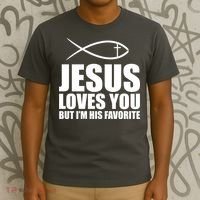 Jesus Loves You Funny Christain T-Shirt thumb 3