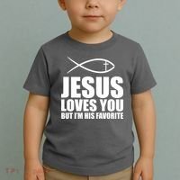 Jesus Loves You Funny Christain Toddler T-Shirt thumb 2