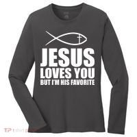Jesus Loves You Funny Christain Women's Long Sleeve Shirt thumb 0