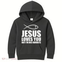 Jesus Loves You Funny Christain Kids Hoodie thumb 0