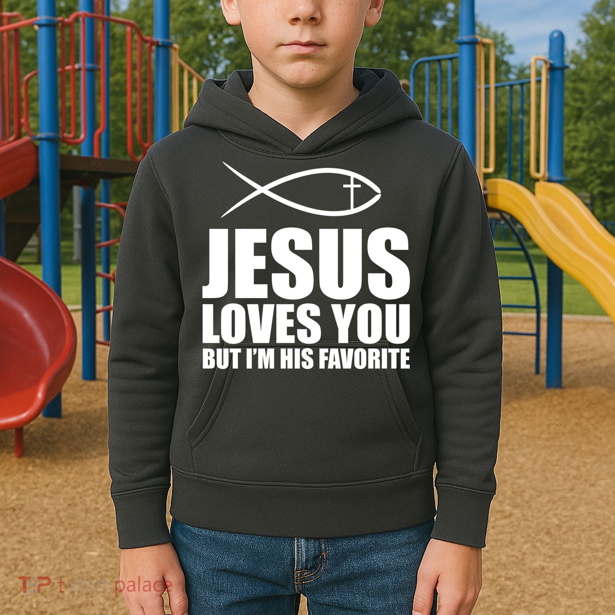 Jesus Loves You Funny Christain Kids Hoodie
