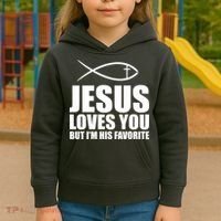 Jesus Loves You Funny Christain Kids Hoodie thumb 3