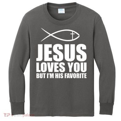 Jesus Loves You Funny Christain Kids Long Sleeve Shirt