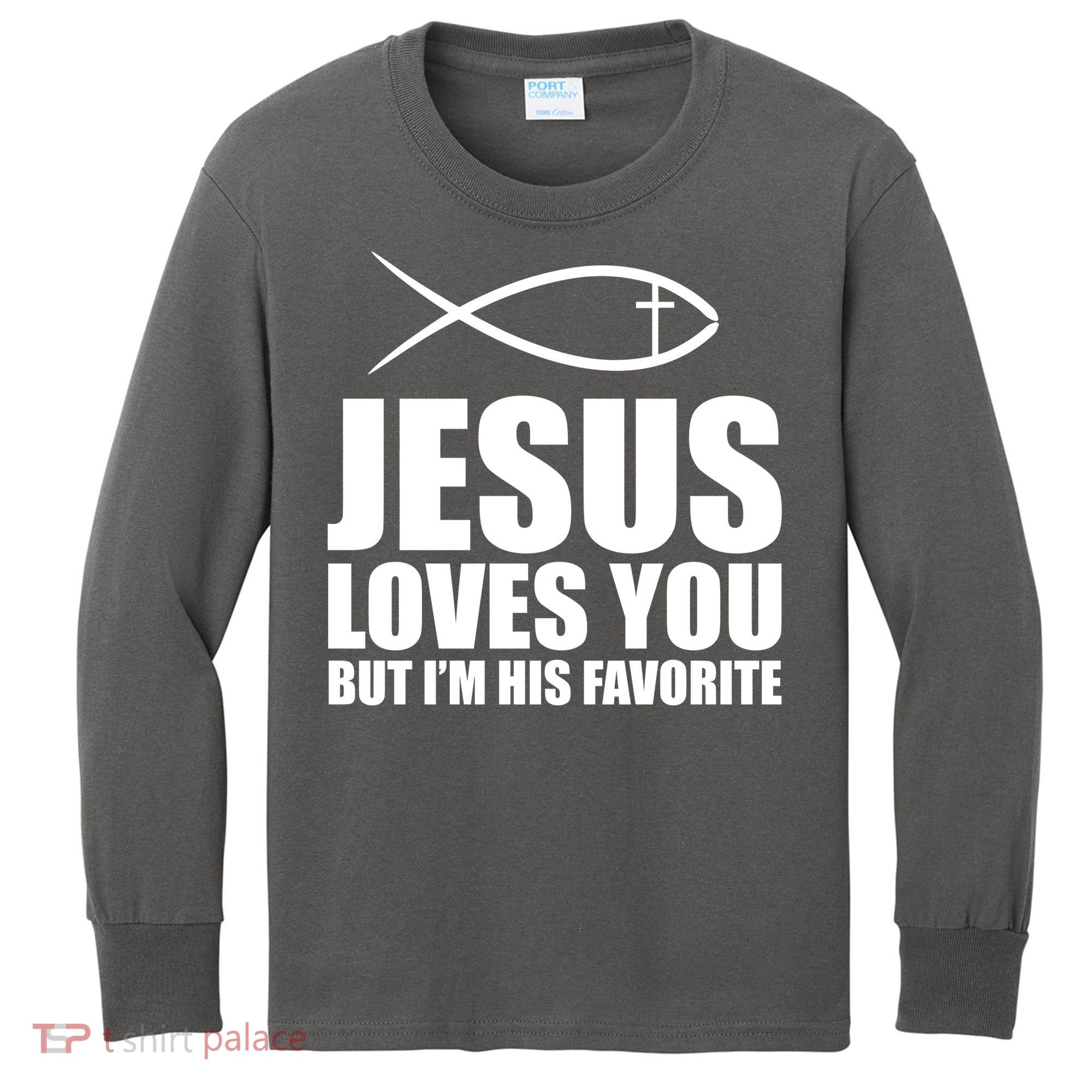 Jesus Loves You Funny Christain Kids Long Sleeve Shirt