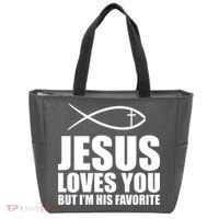 Jesus Loves You Funny Christain Tote Bag thumb 0