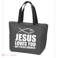 Jesus Loves You Funny Christain Tote Bag thumb 3